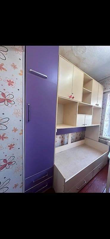Балдар гарнитурасы, Жаңы, Кыздар үчүн, Балдар үчүн, ДСП, түсү - Кызгылт көк, Өзү алып кетүү — 1