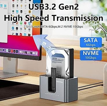 m2 sata: Док-станция Blueendless HD01N для накопителей: универсальный клонер и — 3