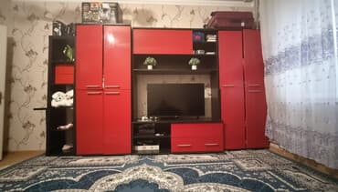 двухъярусная кровать с шкафом: Гарнитур для зала, Шкаф, цвет - Красный — 2