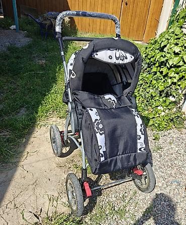 детские коляски 2 в 1: Коляска, Другой бренд, цвет - Черный, Б/у, Бесплатная доставка — 7