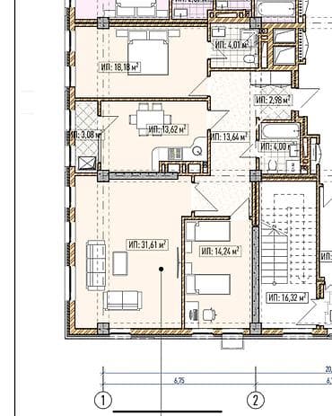 кв ишу: 3 комнаты, 104 м², Элитка, 7 этаж, Готовая ПСО (под самоотделку) — 2