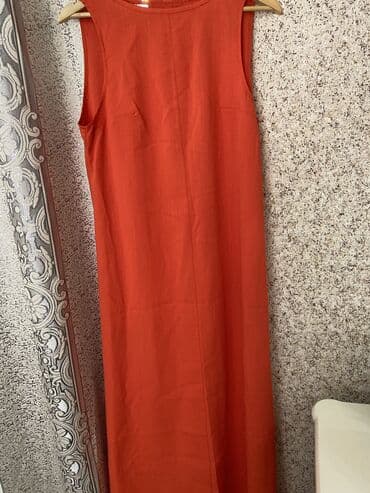 платья бишкек недорого: Повседневное платье, Лето, Длинная модель, Лен, Сарафан, S, M, L — 5