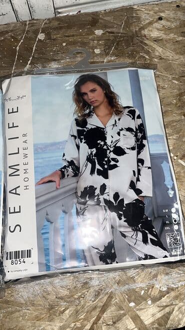 белая ночная сорочка: Пижама, Сатин, Турция, Все размеры — 1