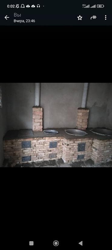 костровая чаша: Кирпичная печь-плита под казаны (комплекс очагов) - Многоочаговая — 5