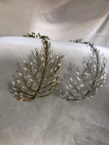 свадебная диадема: Свадебный аксессуар, Свадебная диадема, тиара, Новый, цвет - Серебристый — 4