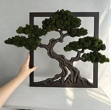 Панно «Бонсай» из стабилизированного мха. Размер 50x70см (размер — 6