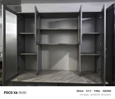 кухонные шкафы навесные: Кухонный шкаф, Б/у, Напольный, Без мойки, Дерево — 5