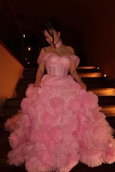 Кече көйнөгү, Барпайган кооз, Узун модель, Фатин, Жеңдери менен, Корсет, XS, S, M