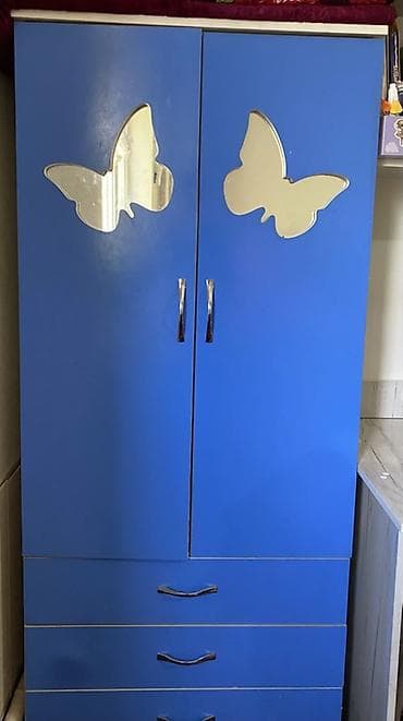 ever after high: Детский шкаф, Б/у, Для одежды, Для девочки, Для мальчика, ДСП, цвет - Голубой, Самовывоз — 1