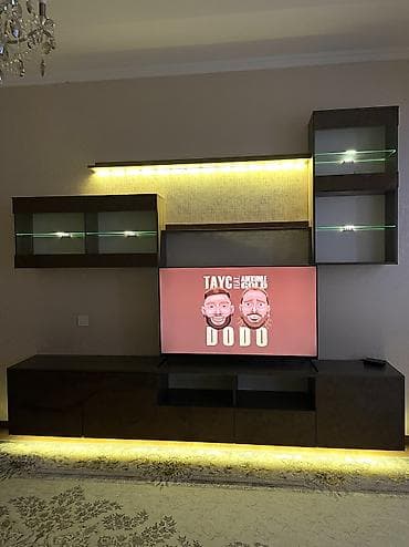 Кровати: Гарнитур для зала, Тумба под ТВ, цвет - Коричневый — 2