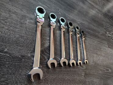 набор рожковых ключей: Новый набор ключей (6 шт.) комбинированных трещеточных шарнирных DEKO — 3