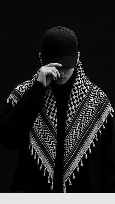 Прокат одежды: Палестинский платок (куфия) черно-серого цвета - Классический — 1
