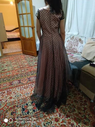 платье в горошек большого размера: Вечернее платье, Пышное, Длинная модель, Без рукавов, С пайетками, One size — 6