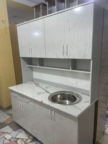 кухонный бувет: Кухонный гарнитур, Новый, В рассрочку, цвет - Бежевый, ДСП, Платная доставка — 1