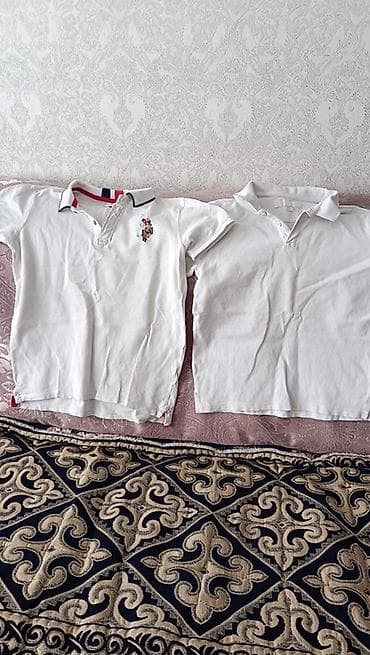 Комплекты одежды: Набор из двух детских поло, белые б/у. 1) ZARA Kids - размер: 9–10 — 1