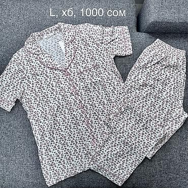 Пижама, Хлопок, Китай, Леопардовый принт, С кружевом, На пуговицах, M, L, XL — 3
