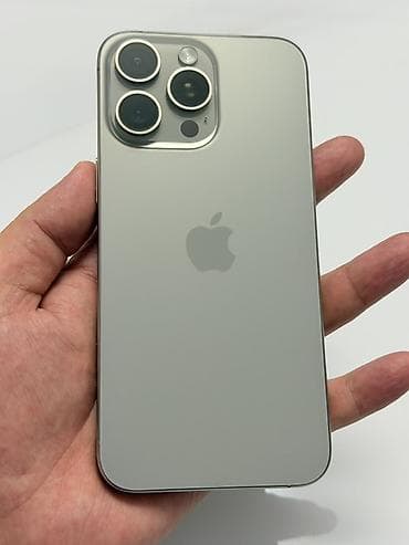 IPhone 15 Pro Max, Б/у, 1 ТБ, Natural Titanium, Защитное стекло, Чехол, 94 %