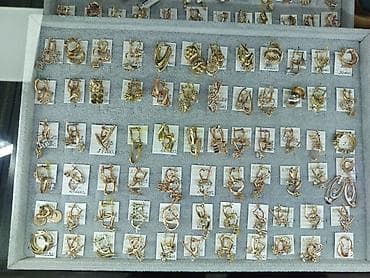 золотые гвоздики: Серьги, Проба 585, Фианит, Женские, Парный набор — 6