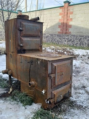 Металлическая твердотопливная печь-котёл самоварного типа с варочной — 1