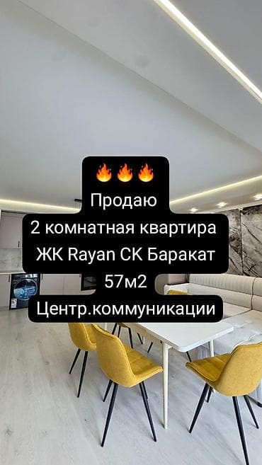 2 бөлмө, 57 м², Көк-Жар мкр Элитка, 10 кабат, Евро оңдоо