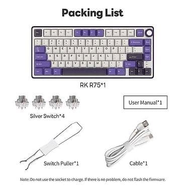 bobby store: Клавиатура, Royal Kludge, Механическая, Проводное подключение, Размер: 75% — 2