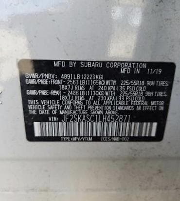 пена химия: Subaru Forester: 2020 г., 2.5 л, Автомат, Бензин, Кроссовер — 5