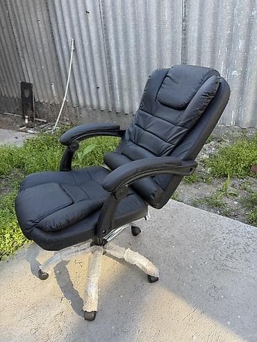 кресло для кабинета: Офисное кресло, Новый, С колесиками, цвет - Черный, Экокожа, Самовывоз, Платная доставка — 5