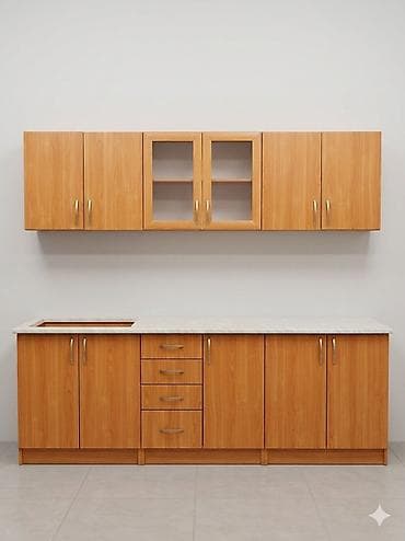 Дом и сад: Кухонный гарнитур, Б/у, цвет - Коричневый, ДСП — 2