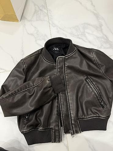 Куртка-бомбер ZARA из искусственной кожи, цвет