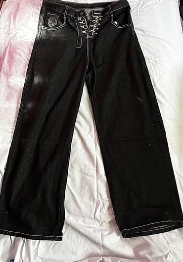 Джинсы, Трубы, Корея, Средняя талия, 3XL
