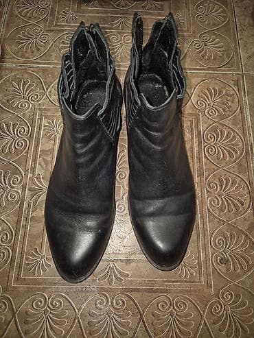 Жеке буюмдар: Женские демисезонные ботильоны с острым носом, чёрные, натуральная — 2