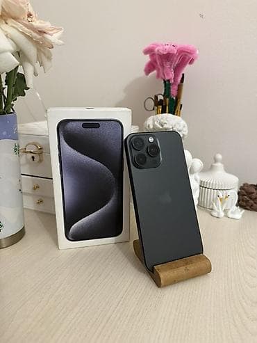 про pro: IPhone 15 Pro Max, Б/у, 256 ГБ, Black Titanium, Коробка, 89 % — 2