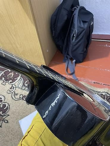 гитары ямаха: Классическая гитара Lanyian, корпус формата фолк/парлор, цвет — черный — 4