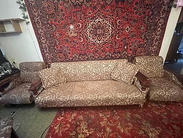 Комплект мягкой мебели, Б/у, Самовывоз, цвет - Бежевый at lalafo.kg Комплект мягкой мебели, Б/у, Самовывоз, цвет - Бежевый