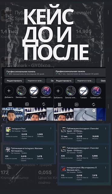 Жарнама, печать: Facebook, Instagram, Telegram, SEO, ASO, Талдоо, Баракчаны жүргүзүү — 2