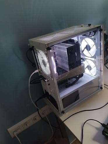 Процессорлар: Компактный игрово‑рабочий ПК в белом корпусе с боковой стеклянной — 2