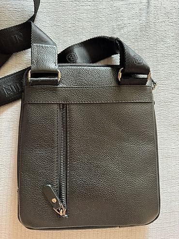 чемодан чехол: Мужская сумка через плечо Butun - Материал: натуральная кожа с — 2