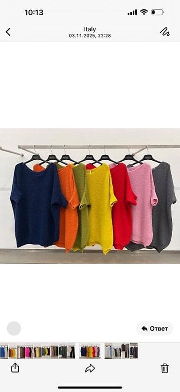 Айымдардын кийими: Кофта, Оверсайз, Күз-жаз, Италия, M, L, XL — 1