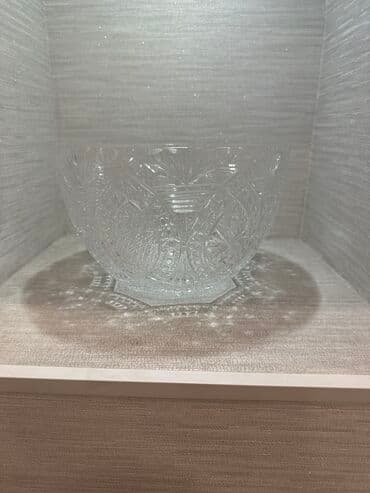 богемское стекло ваза: Отдаю за ДЕШЁВО! Окончательно ‼️Красивая, с узором ваза для фруктов — 1