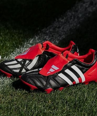 бутсы adidas: Футбольные бутсы adidas Predator (цвет: черный/красный/белый) — 1