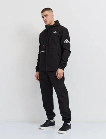 брендовые мужские спортивные костюмы из турции: Мужской спортивный костюм, L, Adidas, Новый, цвет - Черный, Самовывоз, Бесплатная доставка, Платная доставка — 1