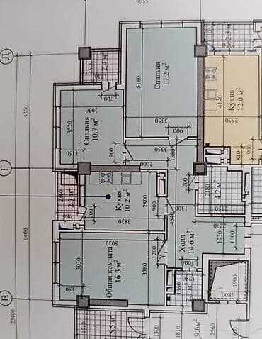 art square: 3 комнаты, 80 м², Элитка, 2 этаж, Готовая ПСО (под самоотделку) — 2