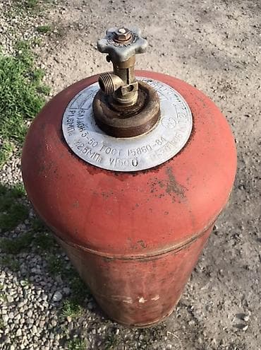 кислородные балоны: Баллон газовый стальной, красный, с вентилем. Характеристики по — 1