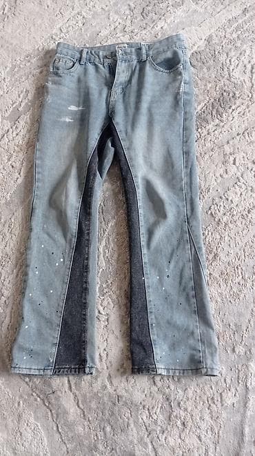 nike tech: Мужские джинсы, XL, Б/у, цвет - Голубой, Самовывоз — 1