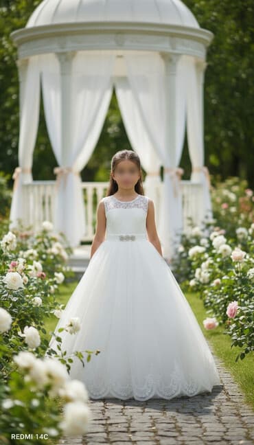 Детское платье, цвет - Белый, Б/у at lalafo.kg Детское платье, цвет - Белый, Б/у