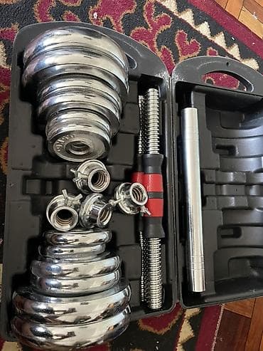 дискс: Набор разборных гантелей Chrome Dumbbell Set, общий вес 20 кг, в — 2
