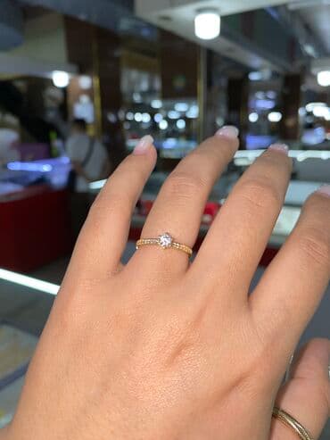 свадебные платья для покрытых: Кольцо, Помолвочное, Проба 585, Женские, Циркон, Новый — 2