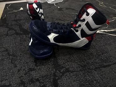 Боксерские кроссовки (высокие) - Цвет: темно‑синий/белый с красными