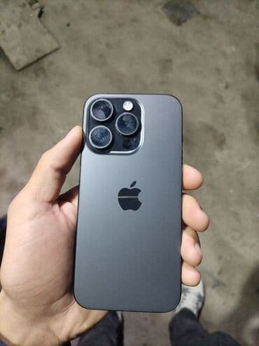 iphone телефон бу: IPhone 15 Pro, Колдонулган, 256 ГБ, Black Titanium, 77 % — 2