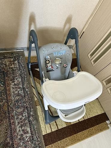 стул пластиковый детский: Стульчик для кормления, Б/у, Другой бренд, Пластик, Трансформер, цвет - Серый, Платная доставка, Самовывоз — 5